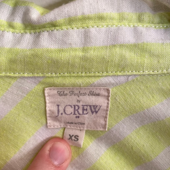J. Crew Factory Yellow White Striped Popover - Picture 3 of 5